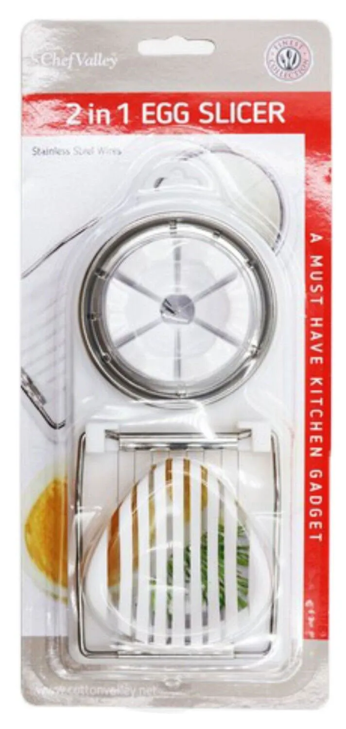 (1 Pack) 2 In 1 Stainless Steel Boiled Egg Slicer Mushroom Tomato Kitchen Choper