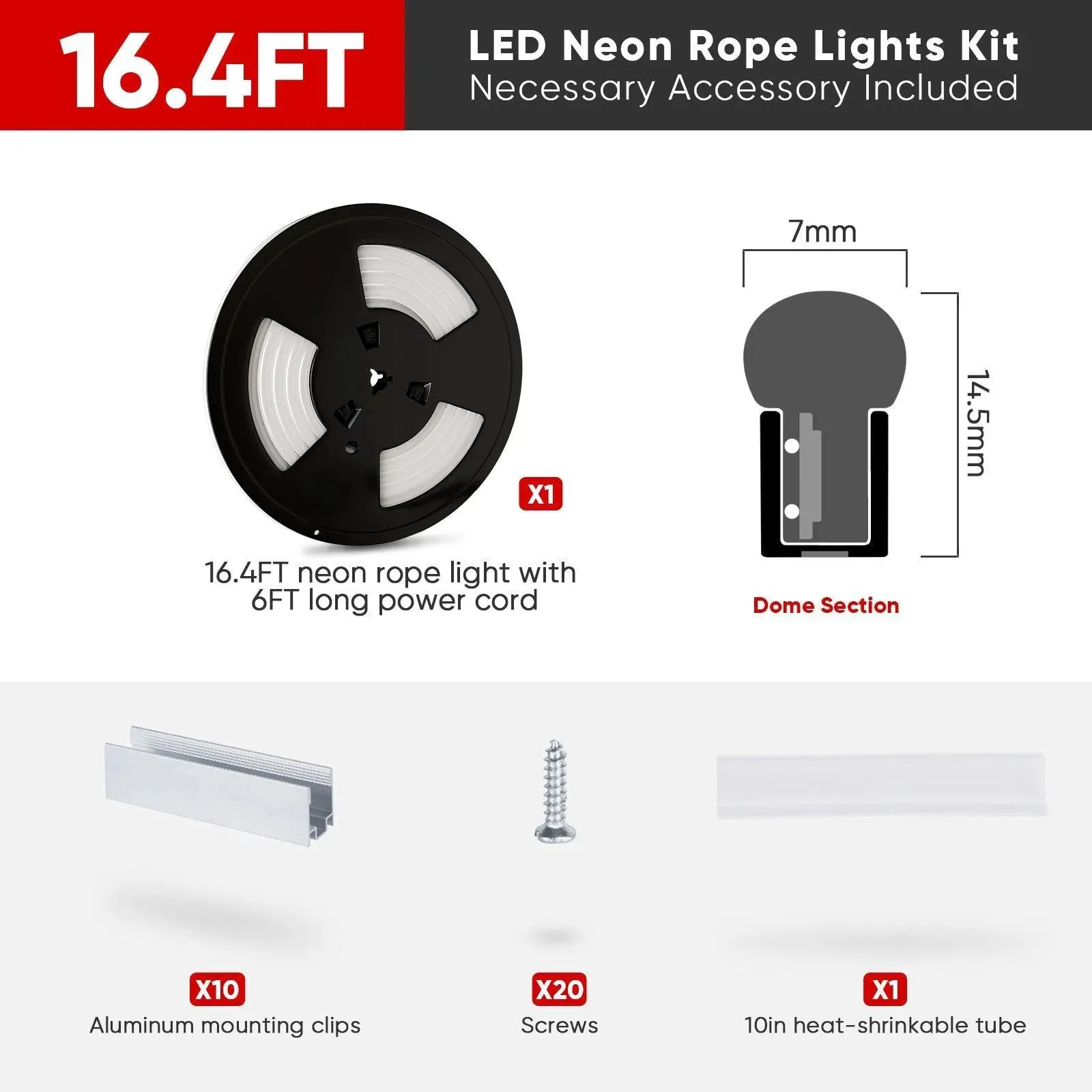 110V Neon Rope Light 6500K Cool White Proselect Neon High-Priced 220Lumens/M