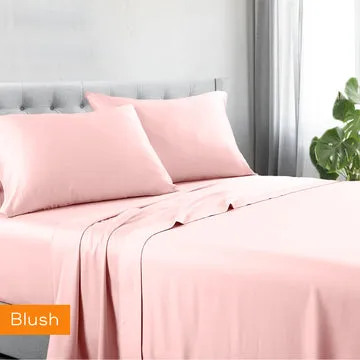 1200tc hotel quality cotton rich sheet set single blush