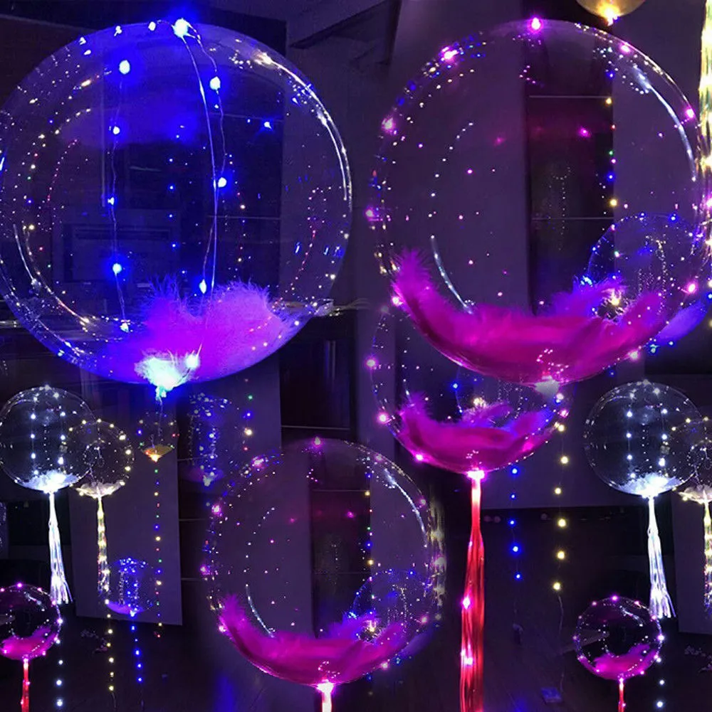 18" LED String Light Up Clear Creative Balloon Christmas Wedding Birthday Party