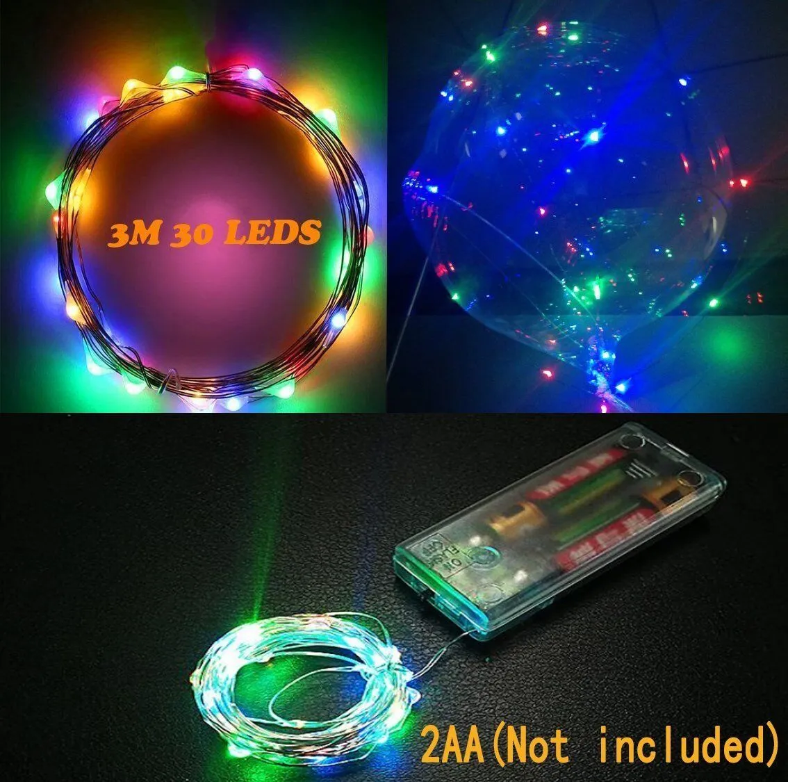 18" LED String Light Up Clear Creative Balloon Christmas Wedding Birthday Party