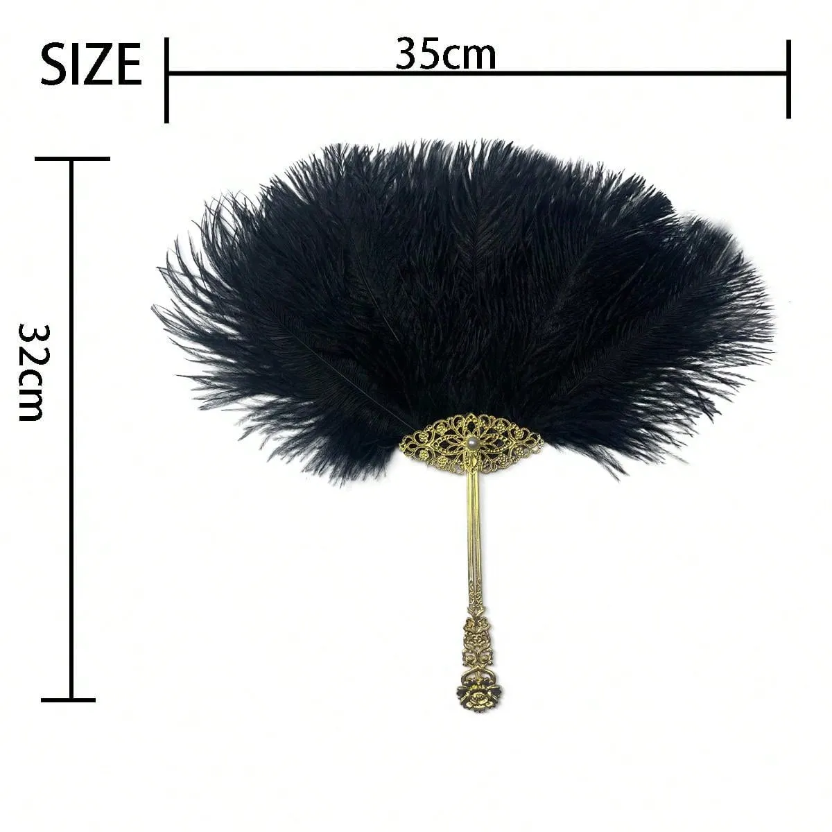 1pc Women Ostrich Feather Fan Vintage Bridal Tea Party Bouquote 1920 Bridesmaid 20s Gatsby Wedding Flapper Accessories