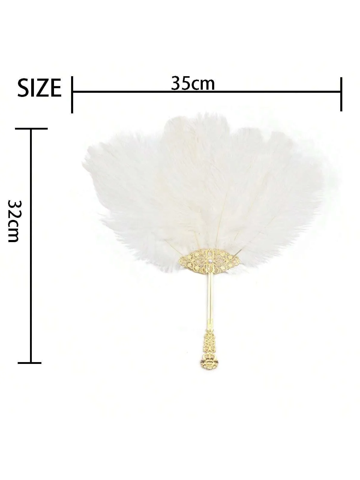 1pc Women Ostrich Feather Fan Vintage Bridal Tea Party Bouquote 1920 Bridesmaid 20s Gatsby Wedding Flapper Accessories