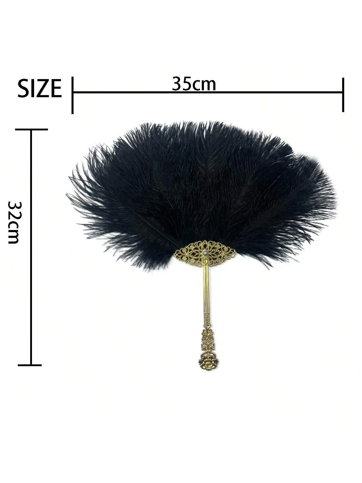 1pc Women Ostrich Feather Fan Vintage Bridal Tea Party Bouquote 1920 Bridesmaid 20s Gatsby Wedding Flapper Accessories