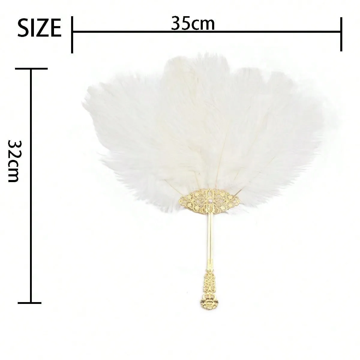 1pc Women Ostrich Feather Fan Vintage Bridal Tea Party Bouquote 1920 Bridesmaid 20s Gatsby Wedding Flapper Accessories