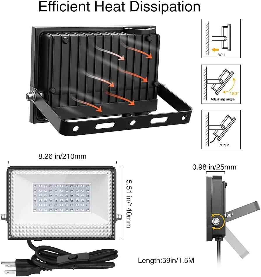 2 Pack 30W LED Black Lights, Blacklight Flood Light with Plug, IP66 Waterproof, for Halloween Party, Glow in the Dark, Stage Lighting, Aquarium, Body Paint, Fluorescent Poster, Neon Glow,Black