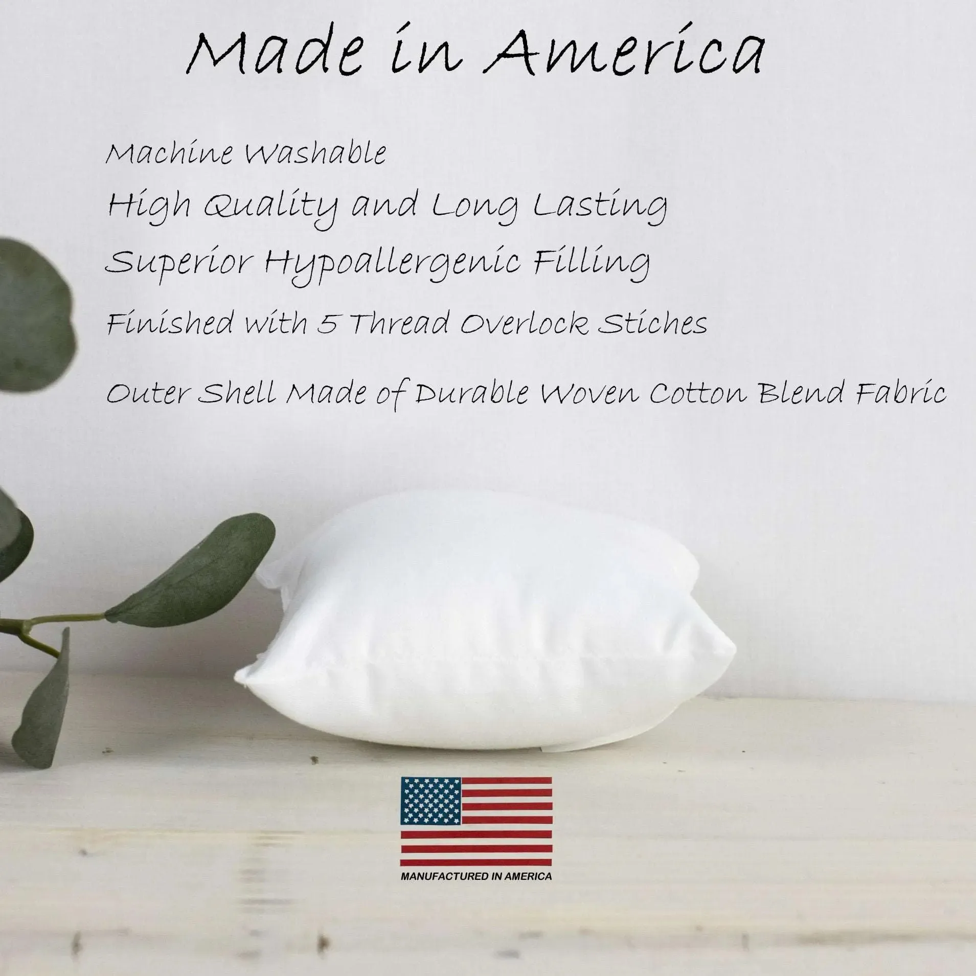 23x23 | Indoor Outdoor Hypoallergenic Polyester Pillow Insert | Quality Insert | Pillow Inners | Throw Pillow Insert | Square Pillow Inserts