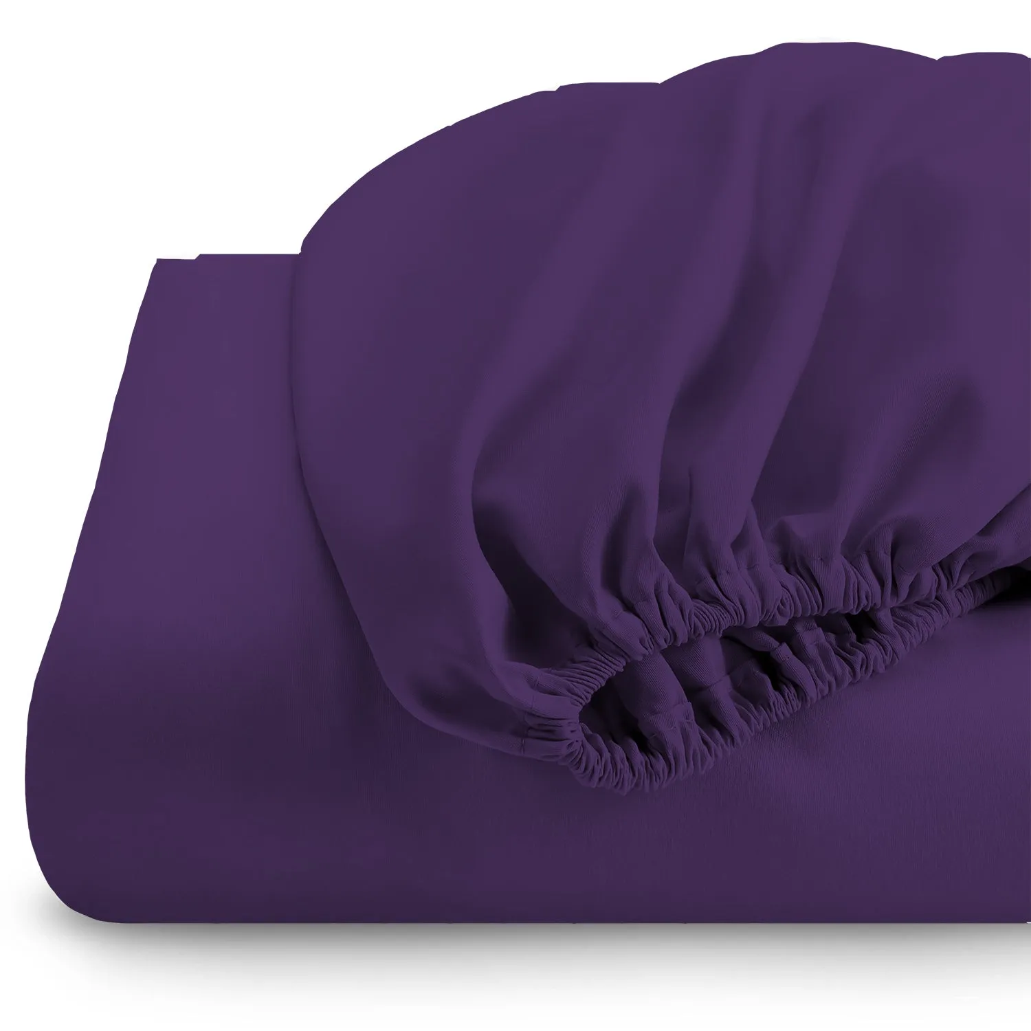 3 Piece Fitted Sheet Set Super Soft Violet Super King Size 200x200 30cm with 2 Pillow Case