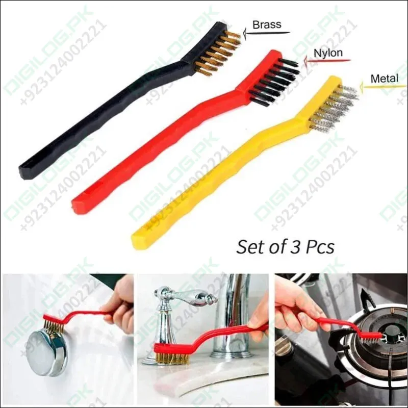 3pcs Wire Brush Stainless Steel Nylon Brass Wire Brushes Cleaning Rust Kit Polishing Metal Rust Clean Tools