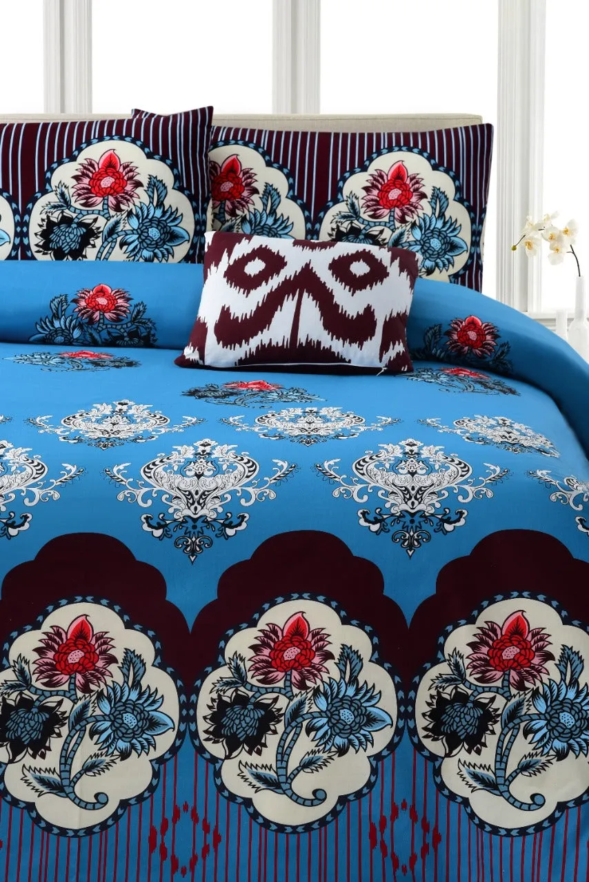 4 PCs Digital Printed Bed Sheet-ADPB-10