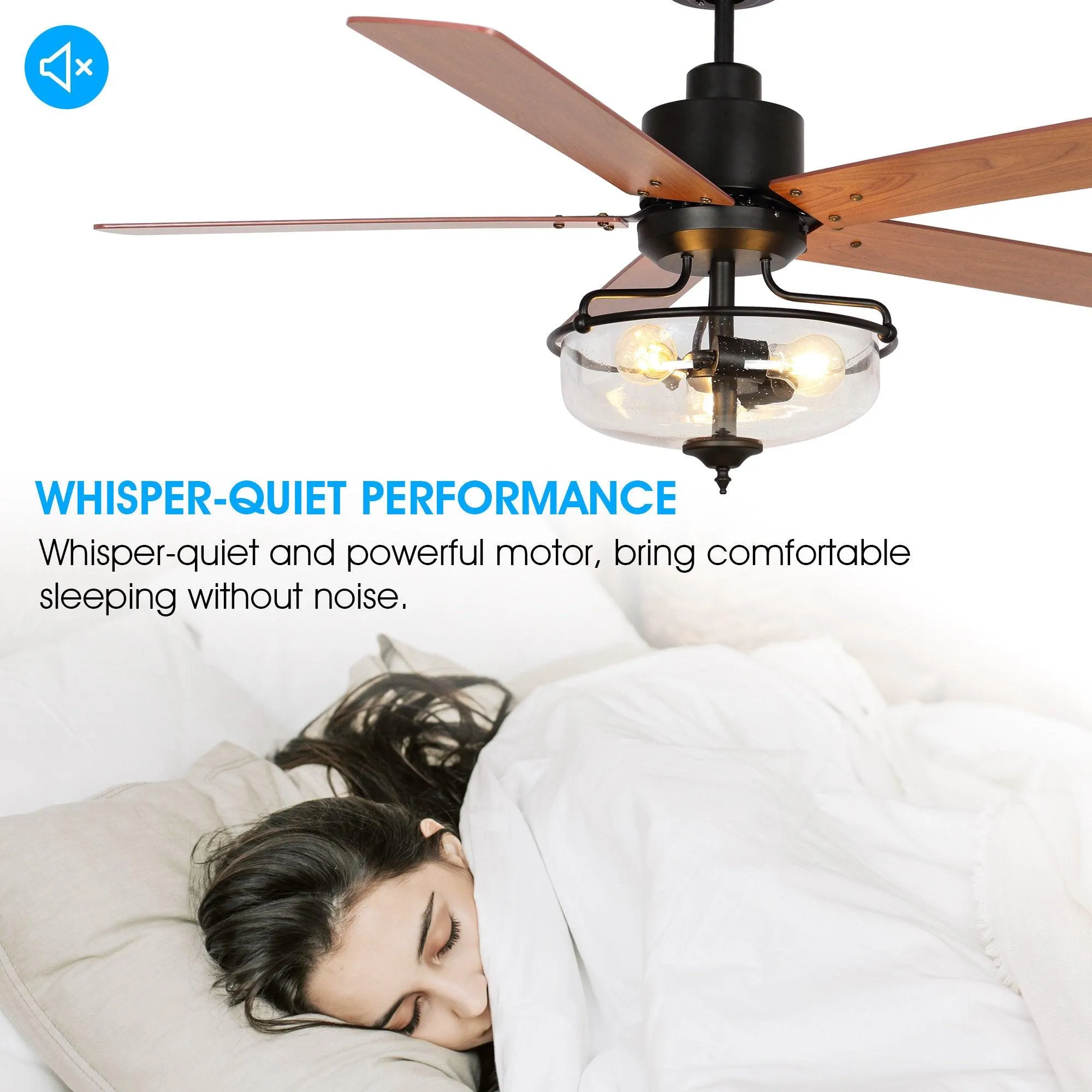 52" Mumbai Industrial Downrod Mount Reversible Ceiling Fan with Lighting and Remote Control