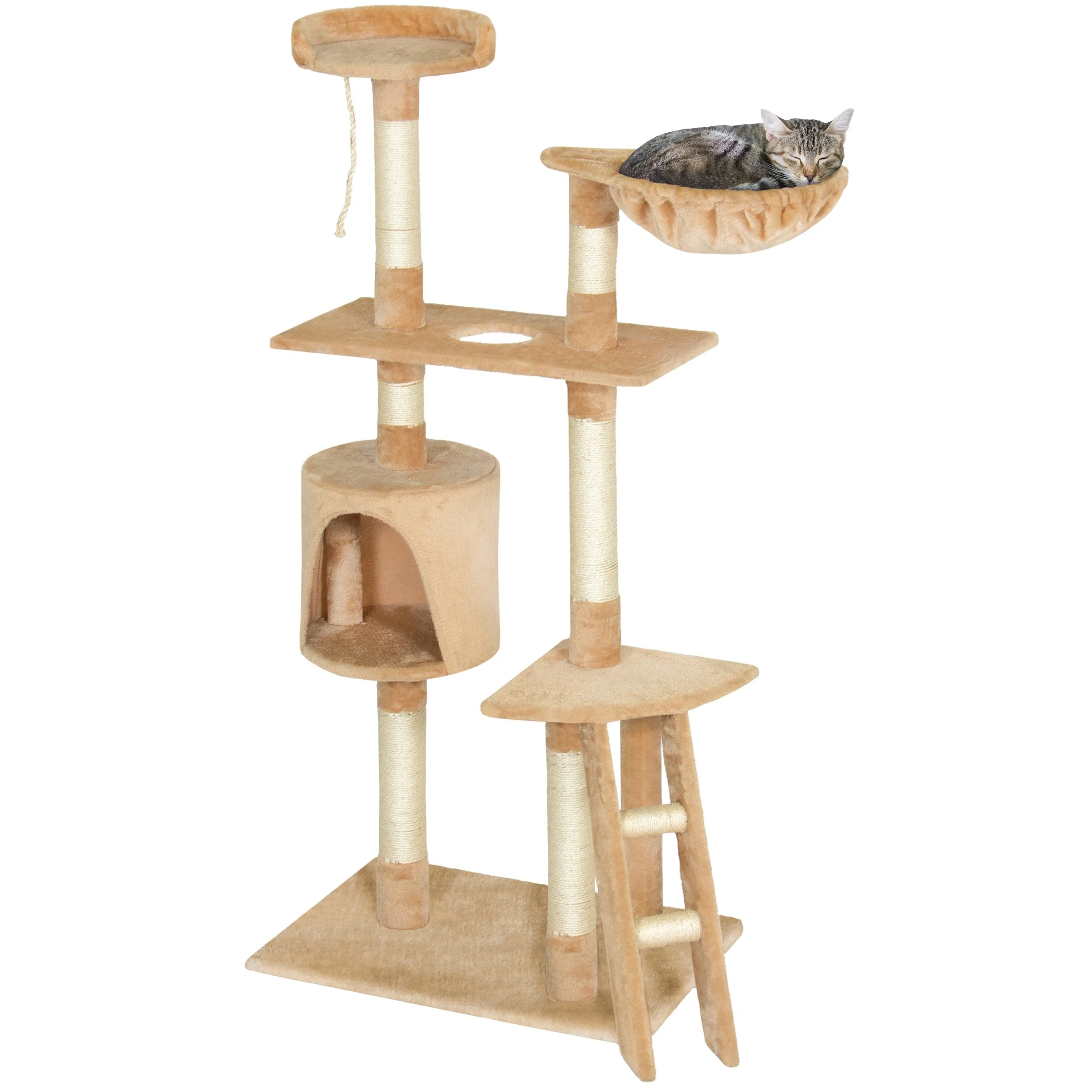 59" Pet Play House Cat Tree Scratcher Condo Furniture