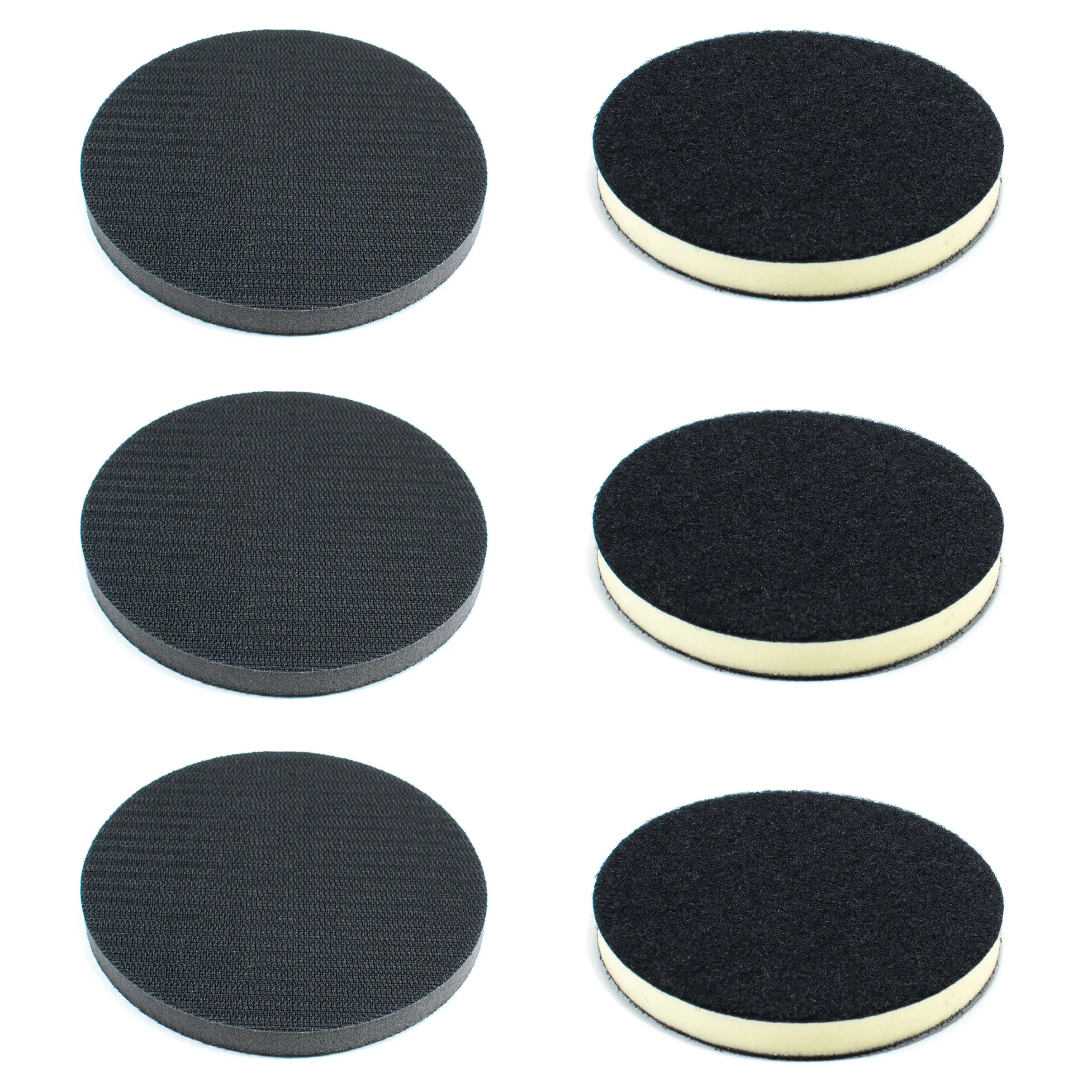 5" Soft and Medium Density Interface Pads - Hook and Loop (3 Soft/3 Medium)