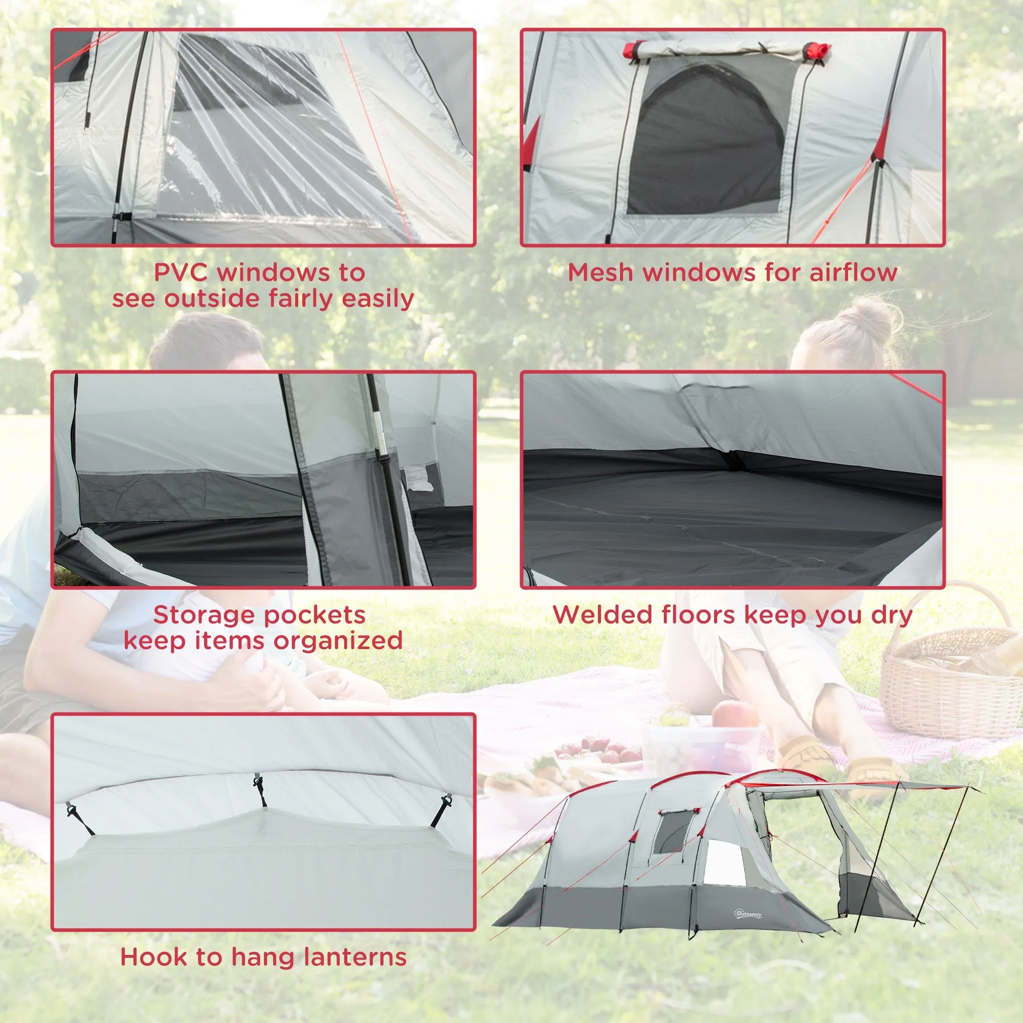 6-8 Person Tunnel Tent