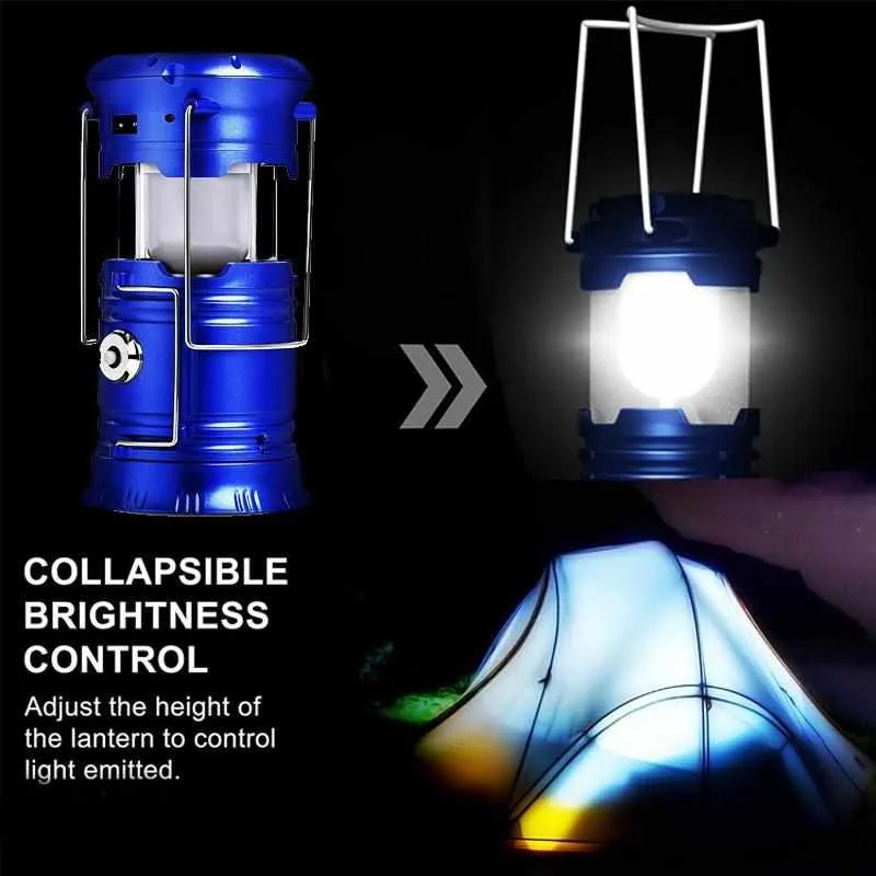 6 LED Collapsible Solar Camping Lantern / Flash Light