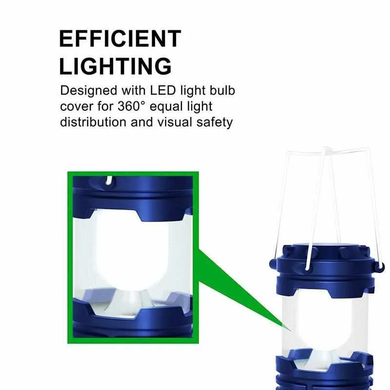 6 LED Collapsible Solar Camping Lantern / Flash Light