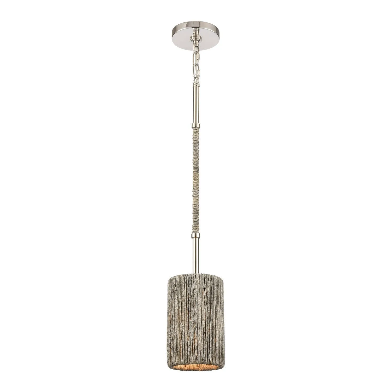 Abaca 1-Light Mini Pendant in Polished Nickel