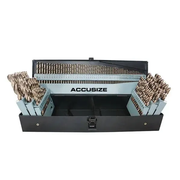 Accusize 0422-1003 - M35 HSS 5% Cobalt Premium 115 Pcs Drill Set 3-in-1, 135 deg split point, 1/16-1/2"   #1 to 60   A to Z, Fully Ground