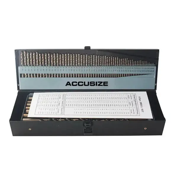 Accusize 0422-1003 - M35 HSS 5% Cobalt Premium 115 Pcs Drill Set 3-in-1, 135 deg split point, 1/16-1/2"   #1 to 60   A to Z, Fully Ground