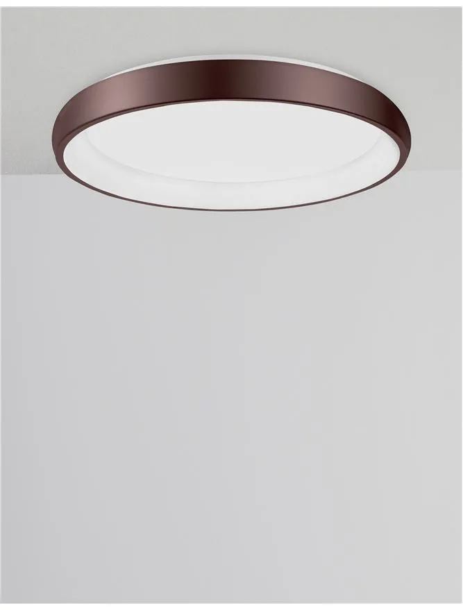 ALB Coffee Brown Aluminium & Acrylic Dimmable Inner Light Ring Flush Medium - ID 10384