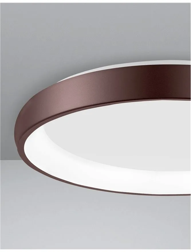 ALB Coffee Brown Aluminium & Acrylic Dimmable Inner Light Ring Flush Medium - ID 10384