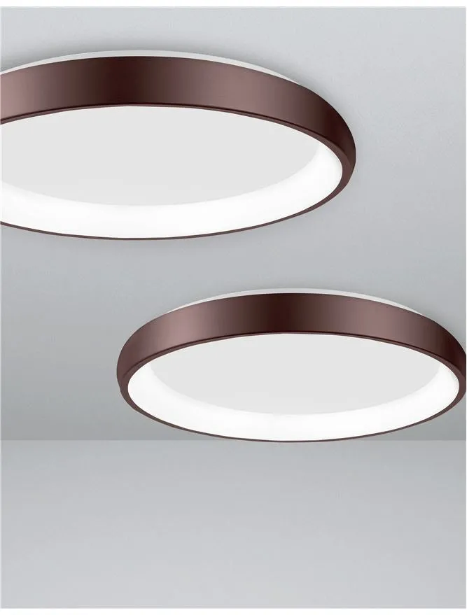 ALB Coffee Brown Aluminium & Acrylic Dimmable Inner Light Ring Flush Medium - ID 10384