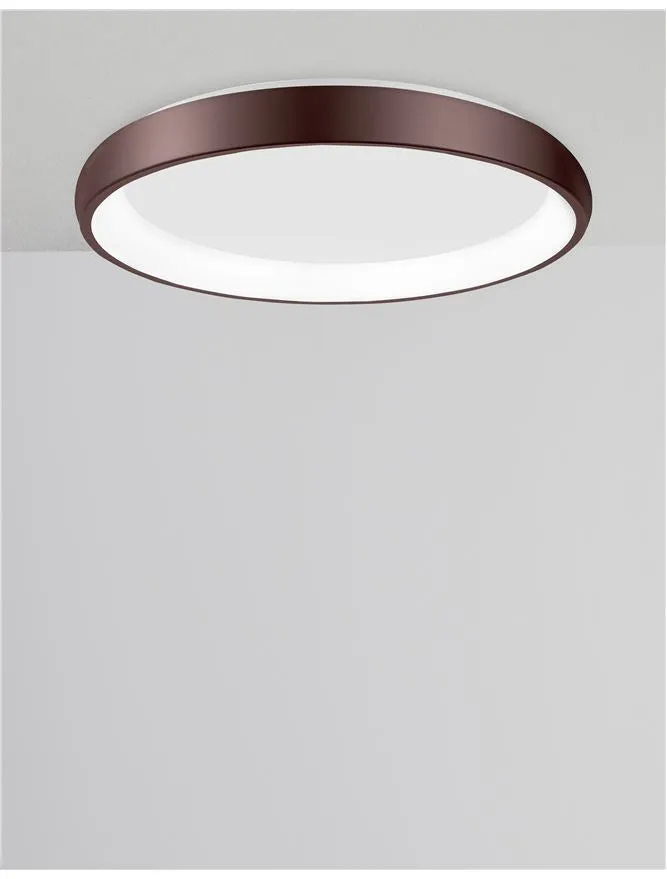 ALB Coffee Brown Aluminium & Acrylic Dimmable Inner Light Ring Flush Medium - ID 10384