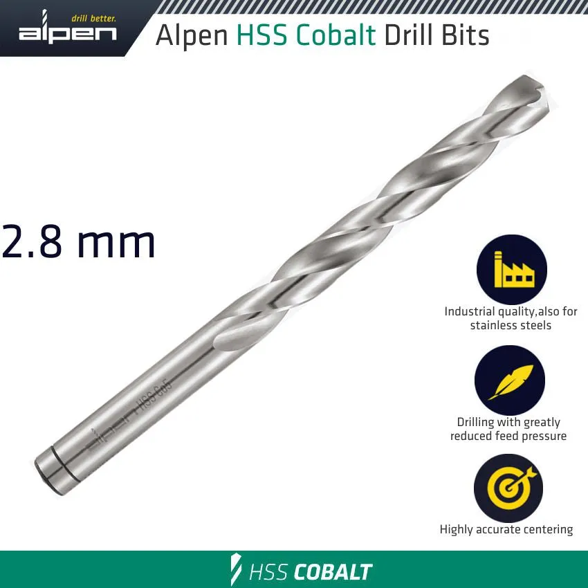 ALPEN HSS COBALT DIN 338 2.8MM BULK ALP6130028