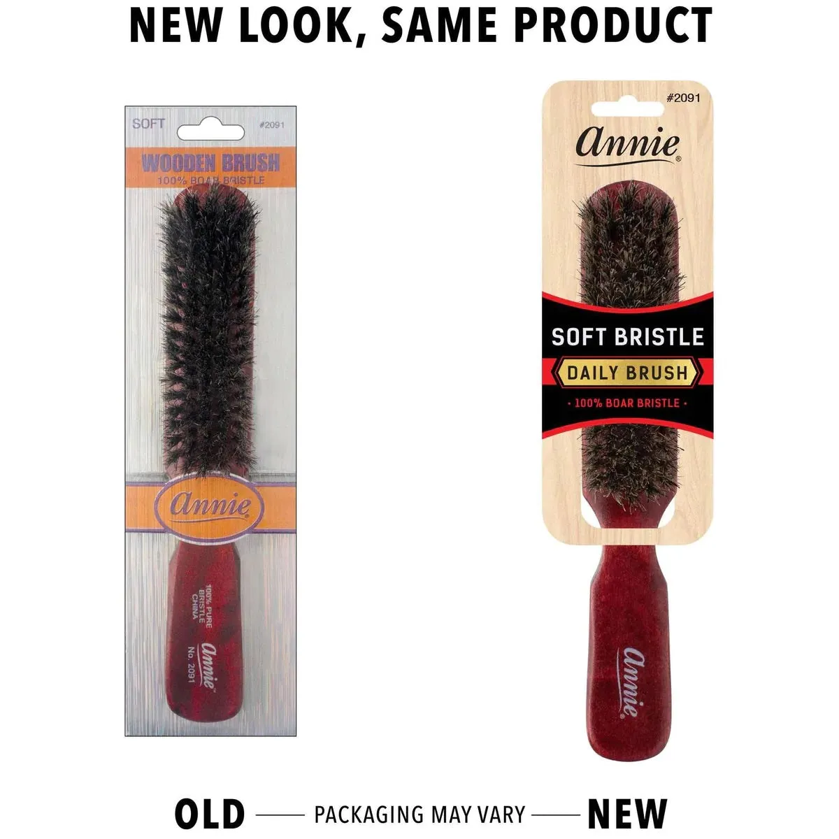 ANNIE SOFT WOODEN 100% BOAR BRISTLE BRUSH