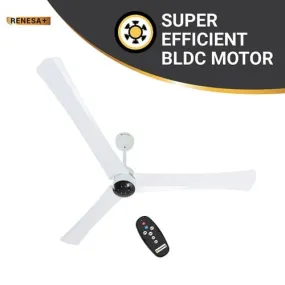 Atomberg Renesa  1400 mm BLDC Motor with Remote 3 Blade Ceiling Fan Pearl White