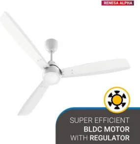 Atomberg Renesa Alpha 1200 mm Energy Saving 3 Blade Ceiling Fan White