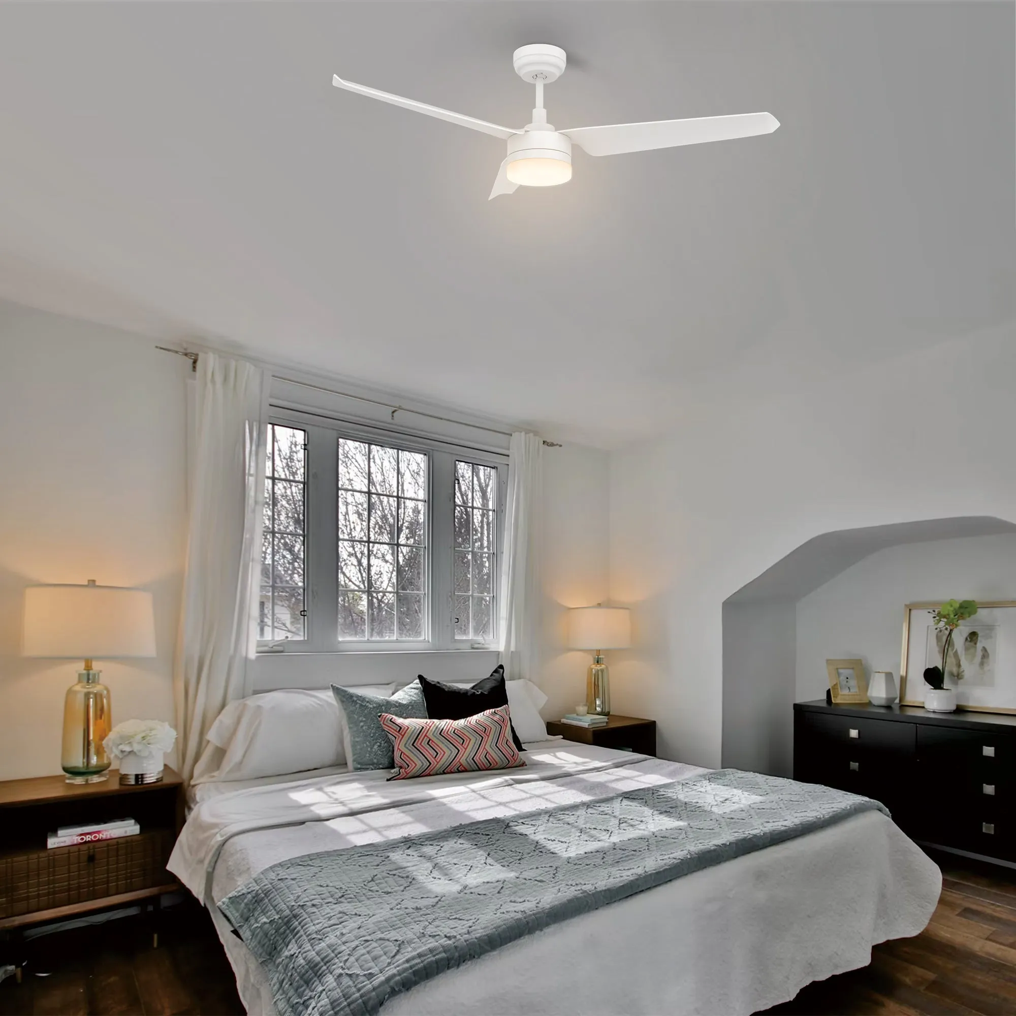 Attis 52 inch Smart Ceiling Fan with Integrated LED Light and Remote