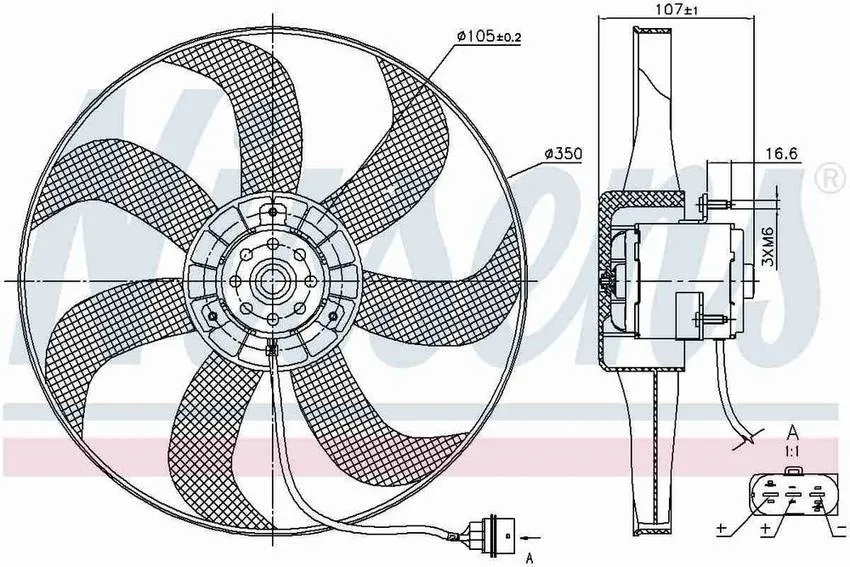 Audi VW Engine Cooling Fan – Front – Nissens 85725