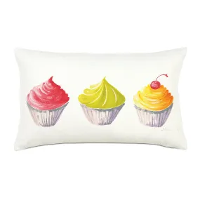 Baker's Delight Hand-Painted Cupcake Lumbar Pillow Cover 13x22