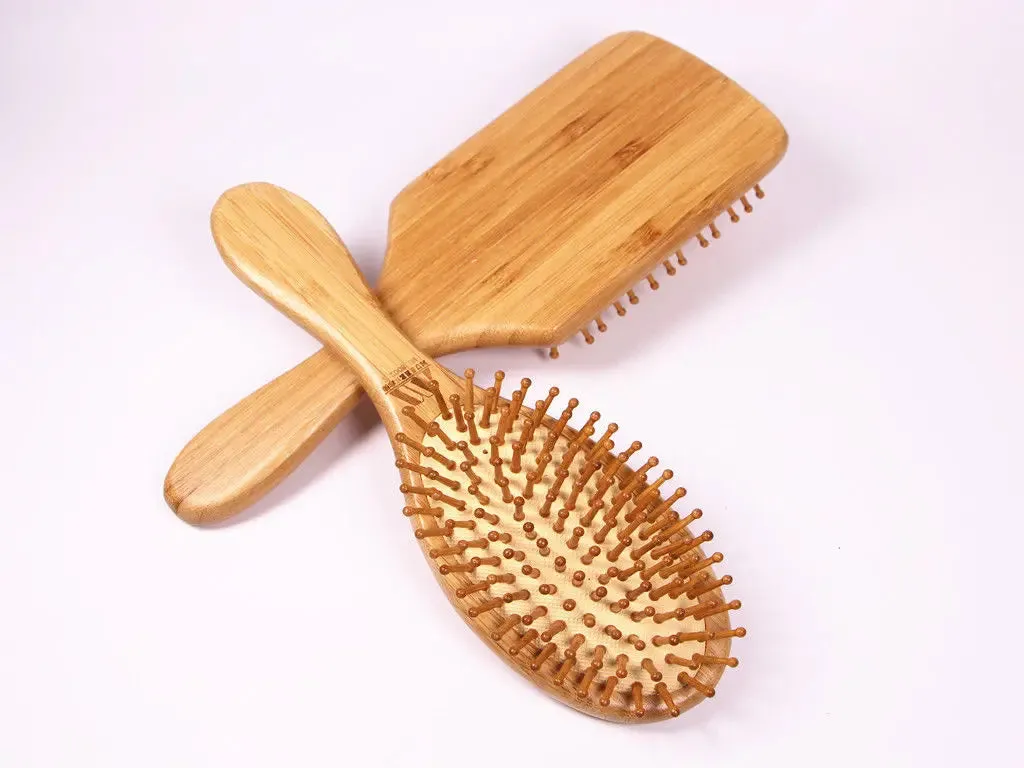 Bamboo Hair Brush Hairbrush Pneumatic Massage Comb Spherical Wooden Pins Healthy BMT03