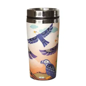 Bamboo Travel Mug - Eagle Family by Mervin Windsor