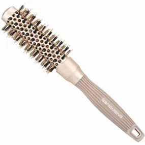 BANGMENG Round Brush with Boar Bristles, 1 inch Barrel, Nano Thermal Ceramic Ionic Tech for Straightening and Blow Drying, Gold