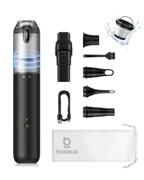 Baseus Car Vacuum Cleaner High Power, A3 Lite 12kPa Handheld Car Vacuum Portable Cordless with USB C Fast Charging, Single Touch Empty, 4-in-1 Air Blower Inflator Pump for Swim Rings, Air Mattress