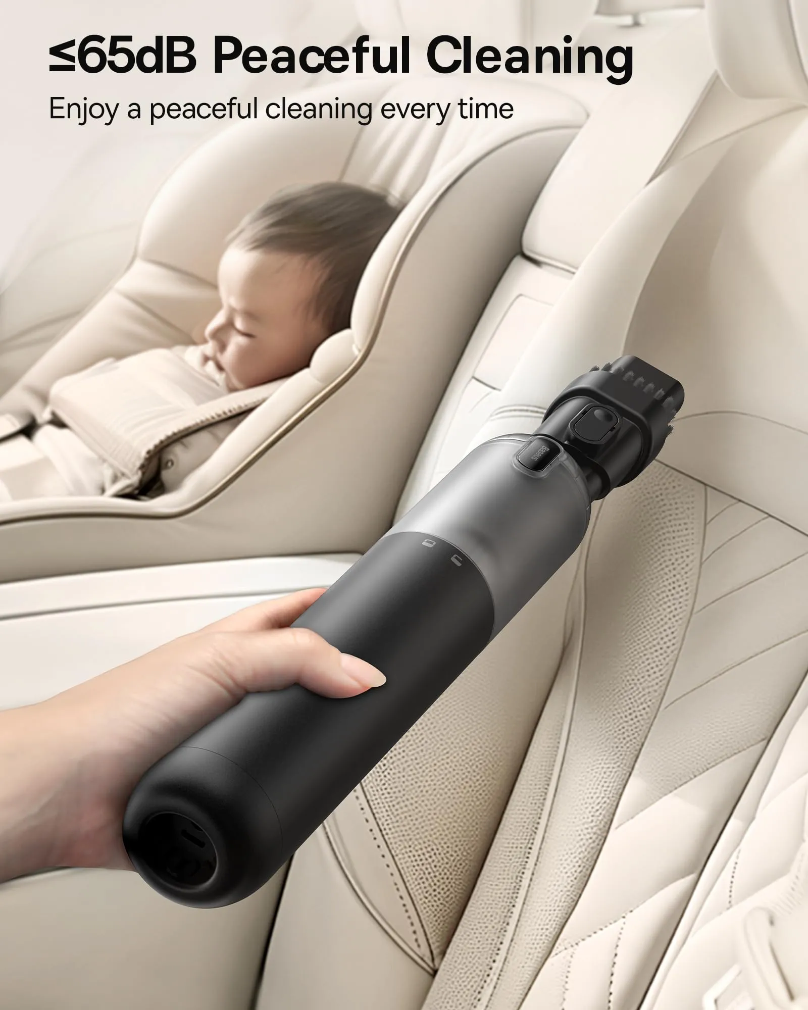 Baseus Car Vacuum Cleaner High Power, A3 Lite 12kPa Handheld Car Vacuum Portable Cordless with USB C Fast Charging, Single Touch Empty, 4-in-1 Air Blower Inflator Pump for Swim Rings, Air Mattress