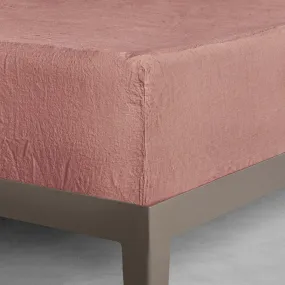 Basix Linen Fitted Sheet - Rosa