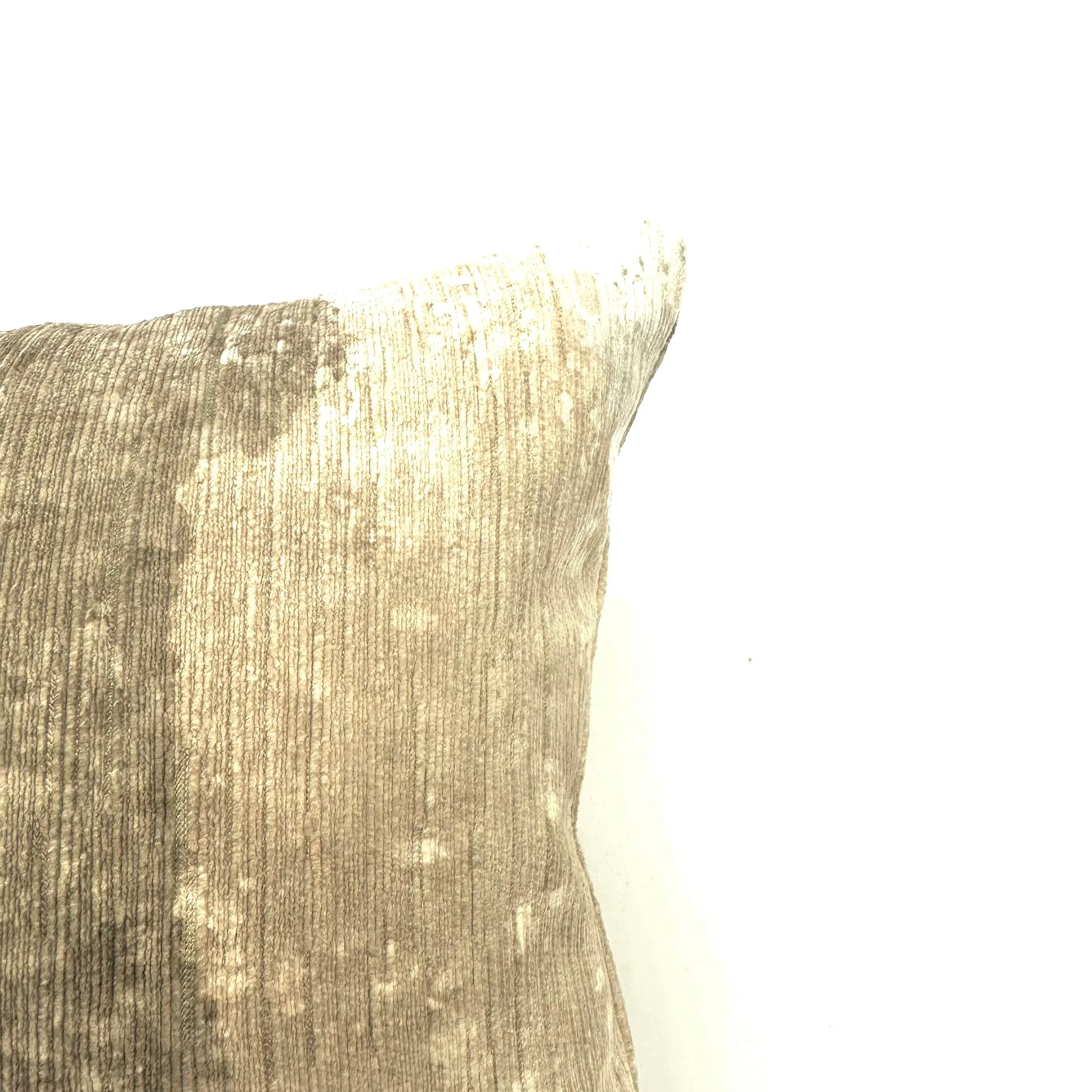 Beige Abstract Velvet Lumbar Pillow Cover 11x21