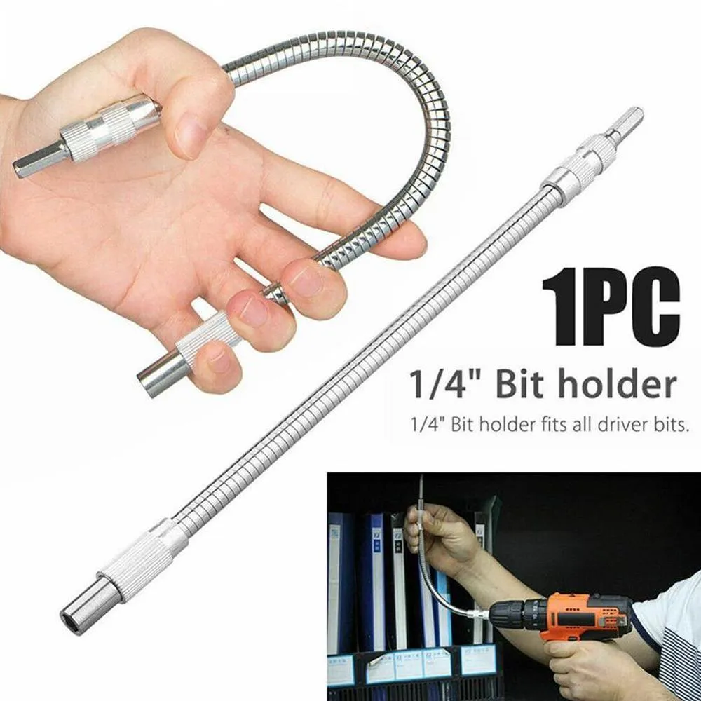 Bendable Flexible Extension Bar Shaft Set - Bit Holder (1/4 Inch Shank 200mm Length)