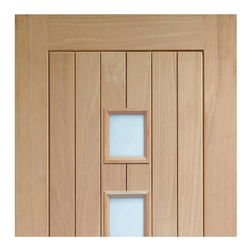 Bespoke Contemporary Suffolk Oak 4L Glazed Double Pocket Door