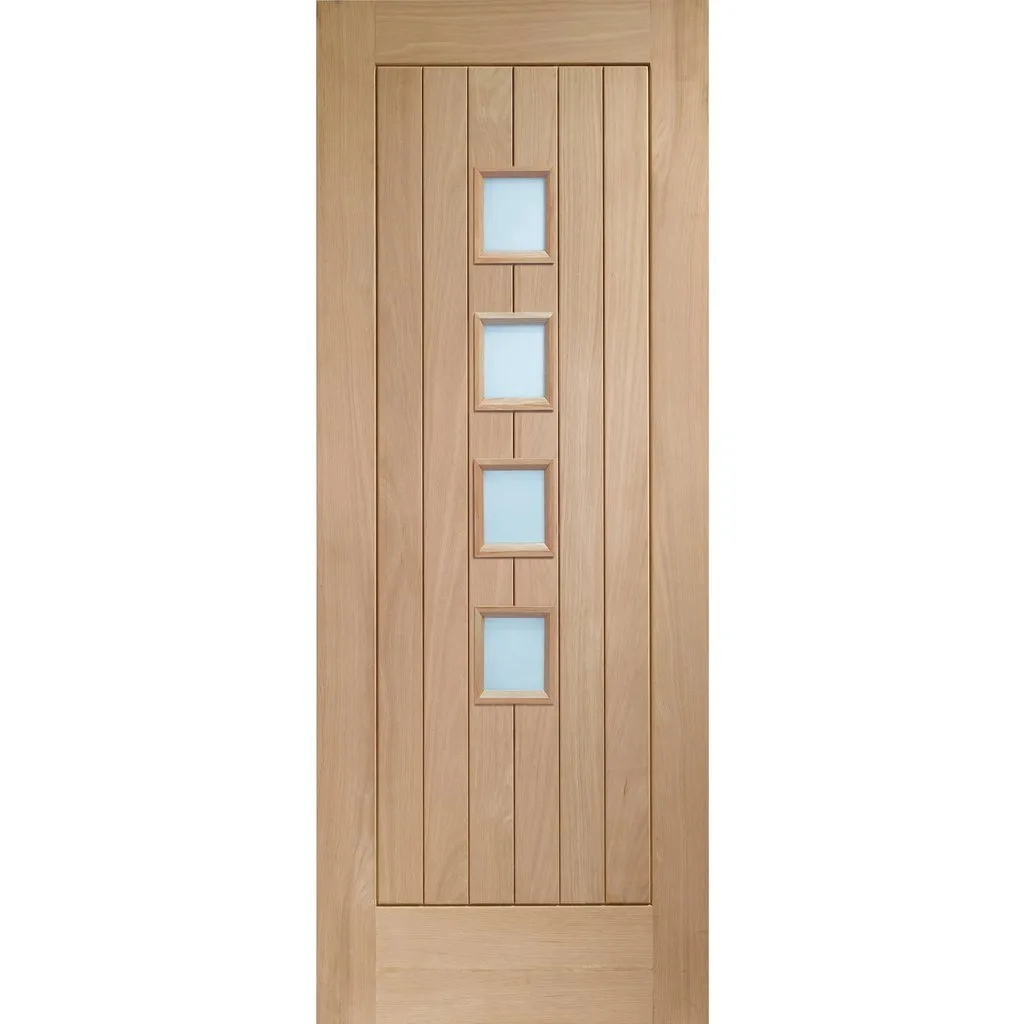 Bespoke Contemporary Suffolk Oak 4L Glazed Double Pocket Door