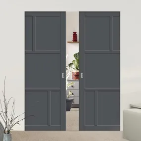 Bespoke Handmade Eco-Urban® Arran 5 Panel Double Absolute Evokit Pocket Door DD6432 - Colour Options