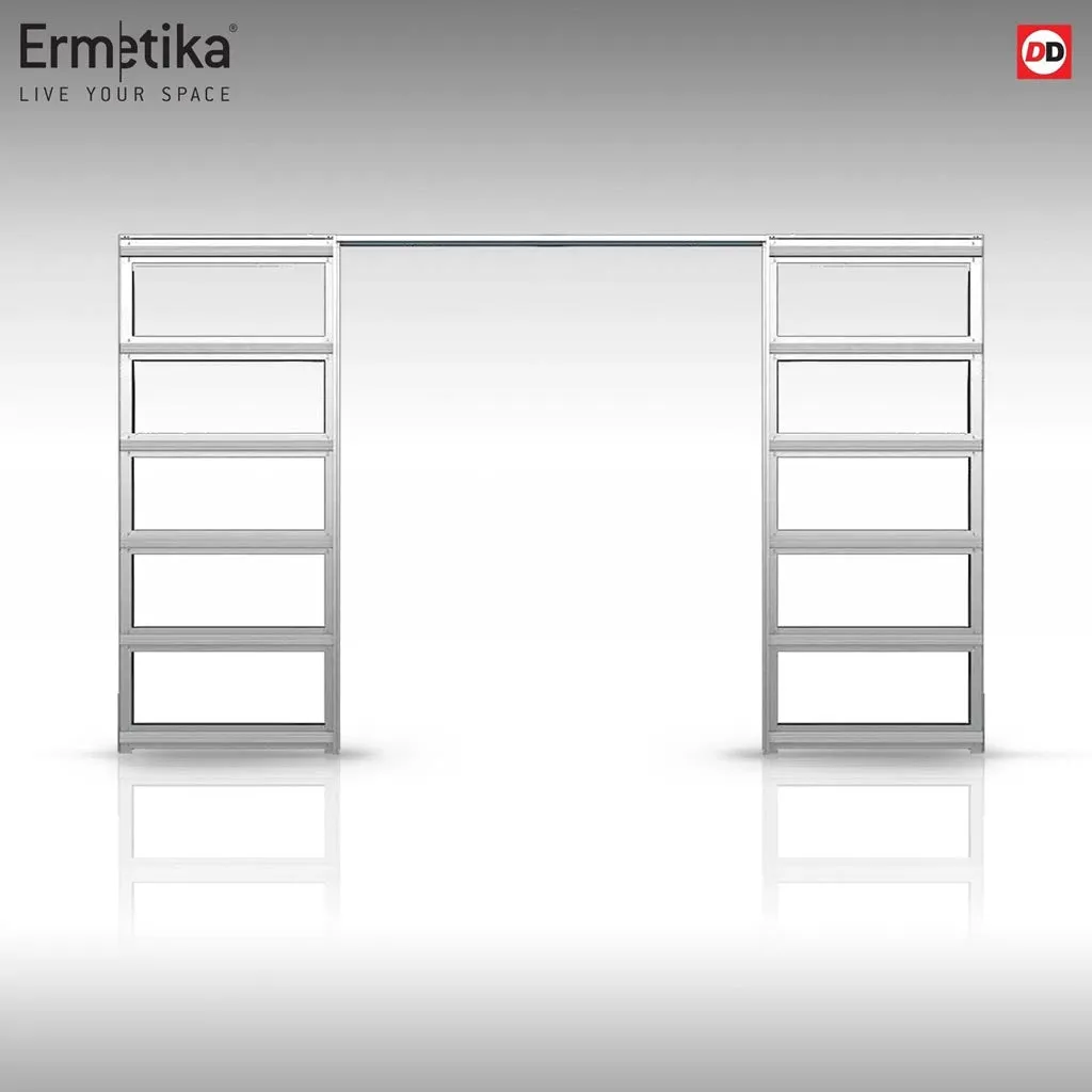 Bespoke Handmade Eco-Urban® Berkley 2 Pane 1 Panel Double Evokit Pocket Door DD6309G - Clear Glass - Colour Options