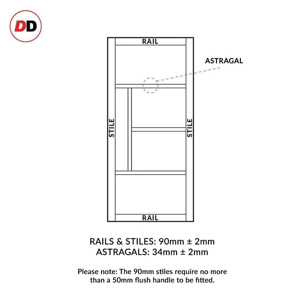 Bespoke Handmade Eco-Urban® Boston 4 Panel Double Evokit Pocket Door DD6311 - Colour Options