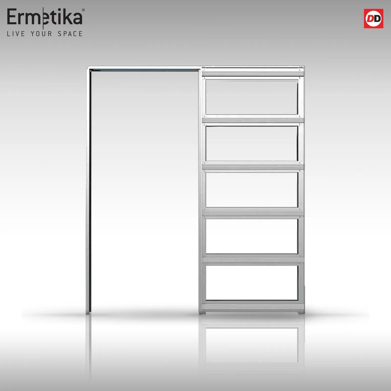 Bespoke Handmade Eco-Urban® Boston 4 Panel Single Evokit Pocket Door DD6311 - Colour Options