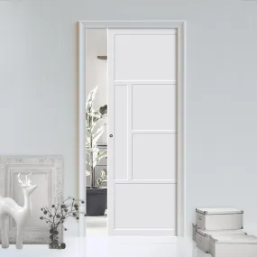 Bespoke Handmade Eco-Urban® Boston 4 Panel Single Evokit Pocket Door DD6311 - Colour Options