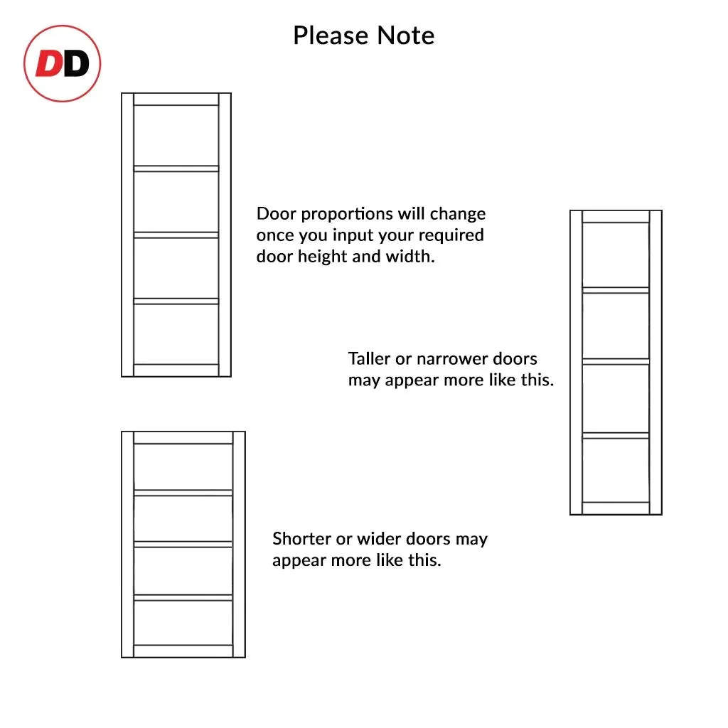 Bespoke Handmade Eco-Urban® Brooklyn 4 Pane Single Absolute Evokit Pocket Door DD6308G - Clear Glass - Colour Options